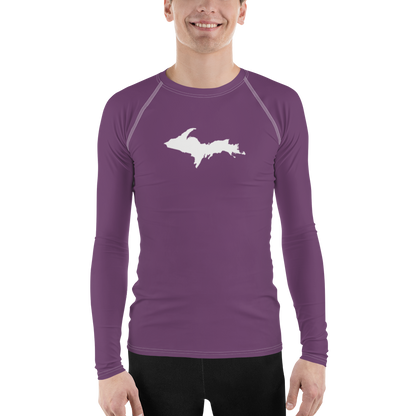 Michigan Upper Peninsula Rash Guard (w/ UP Outline) | Men's - Plum