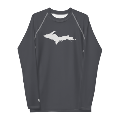 Michigan Upper Peninsula Rash Guard (w/ UP Outline) | Men's - Iron Ore Grey