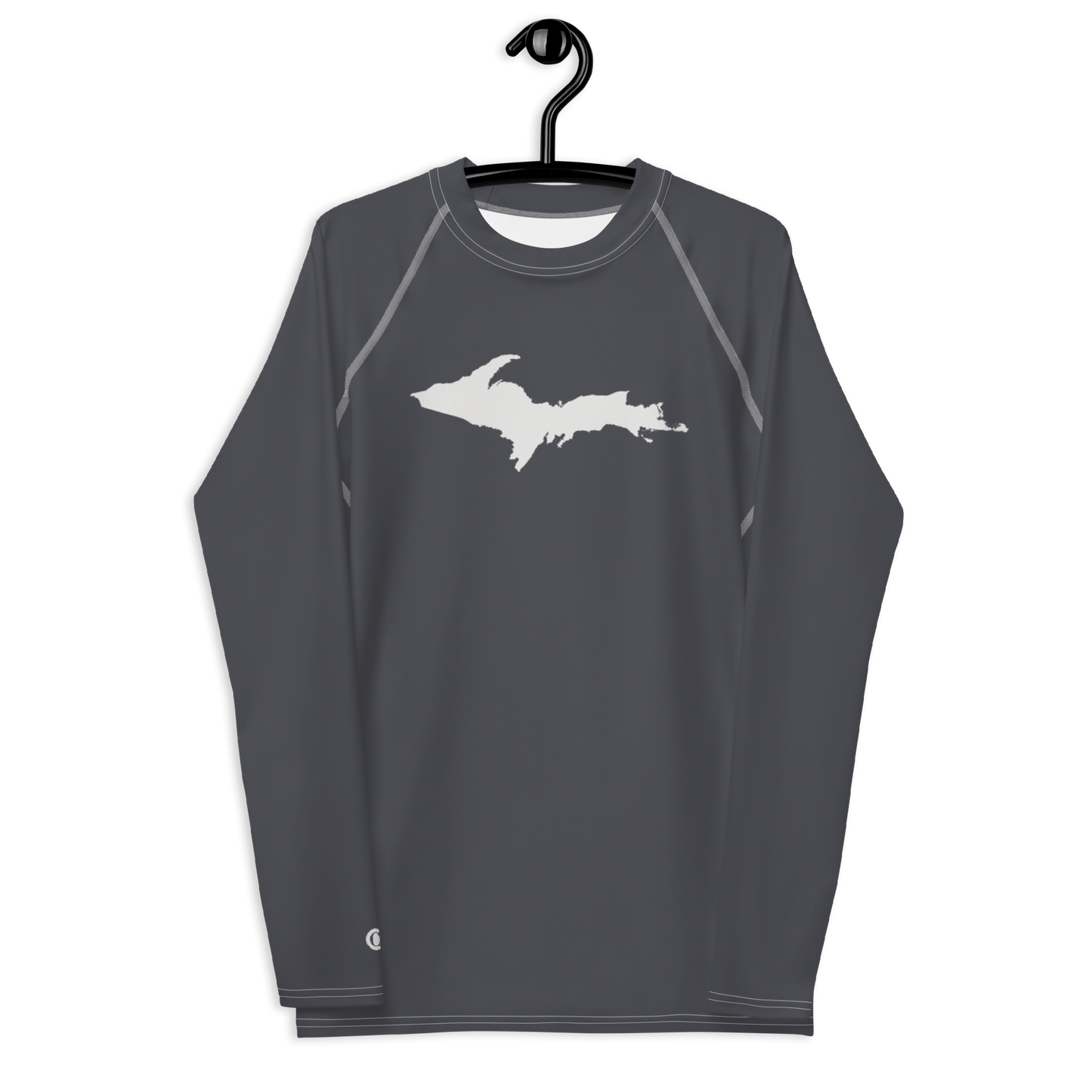 Michigan Upper Peninsula Rash Guard (w/ UP Outline) | Men's - Iron Ore Grey