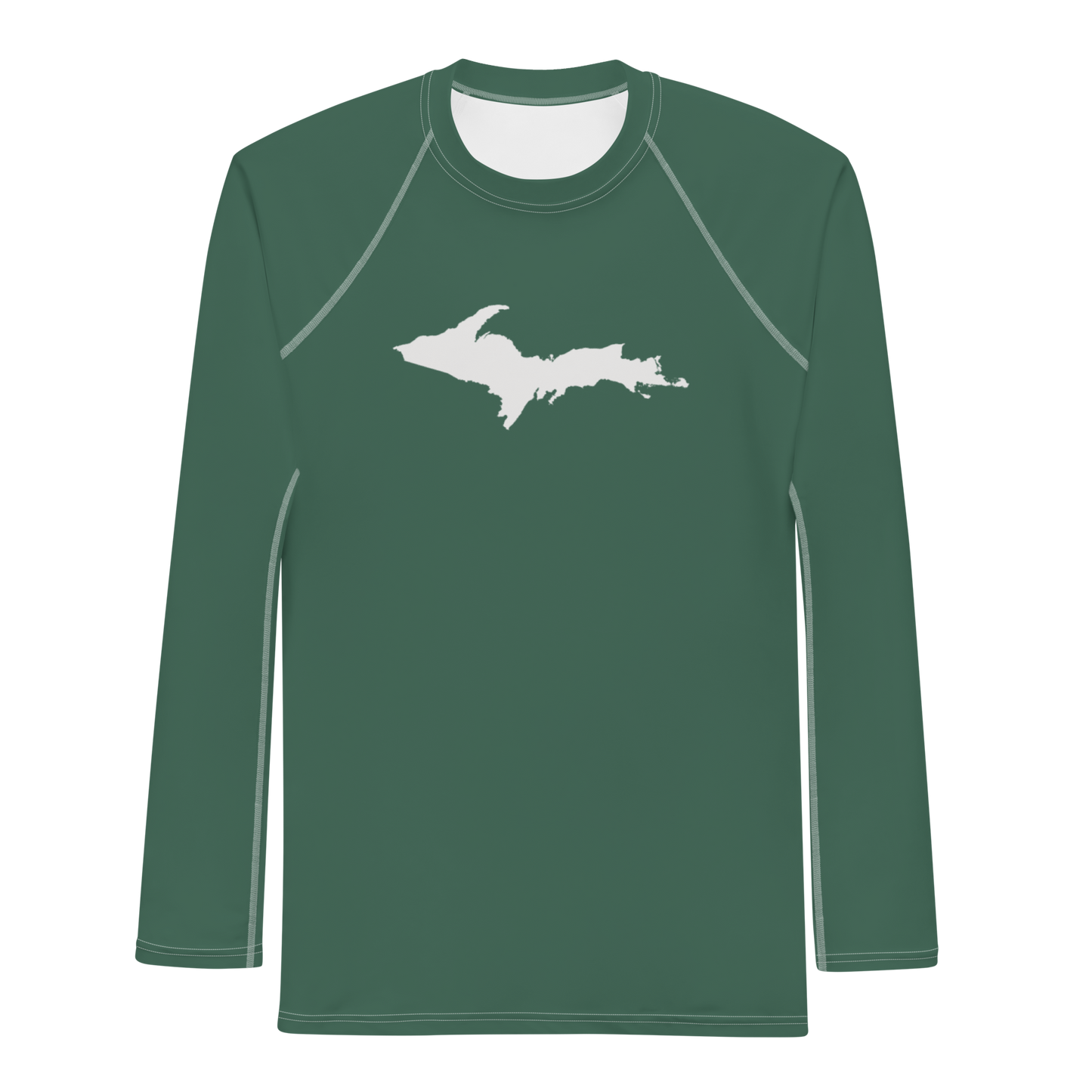 Michigan Upper Peninsula Rash Guard (w/ UP Outline) | Men's - Ginger Ale Green