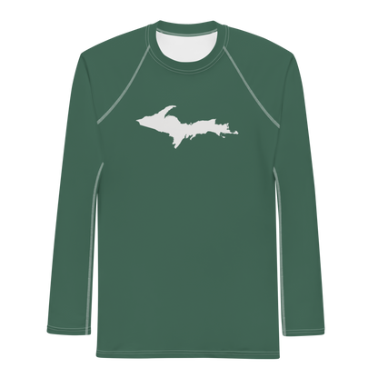 Michigan Upper Peninsula Rash Guard (w/ UP Outline) | Men's - Ginger Ale Green