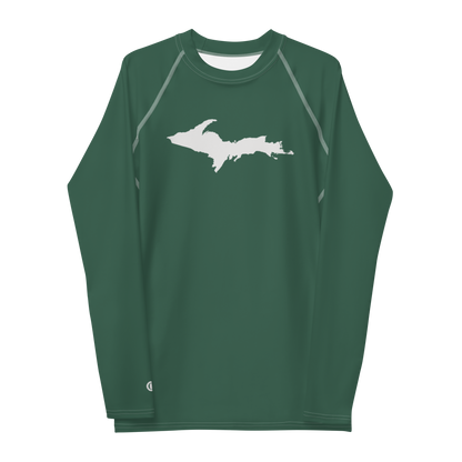 Michigan Upper Peninsula Rash Guard (w/ UP Outline) | Men's - Ginger Ale Green