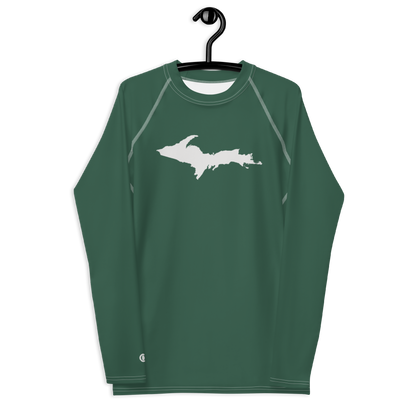 Michigan Upper Peninsula Rash Guard (w/ UP Outline) | Men's - Ginger Ale Green