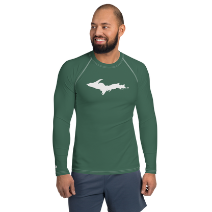 Michigan Upper Peninsula Rash Guard (w/ UP Outline) | Men's - Ginger Ale Green