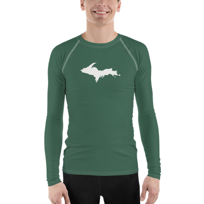 Michigan Upper Peninsula Rash Guard (w/ UP Outline) | Men's - Ginger Ale Green