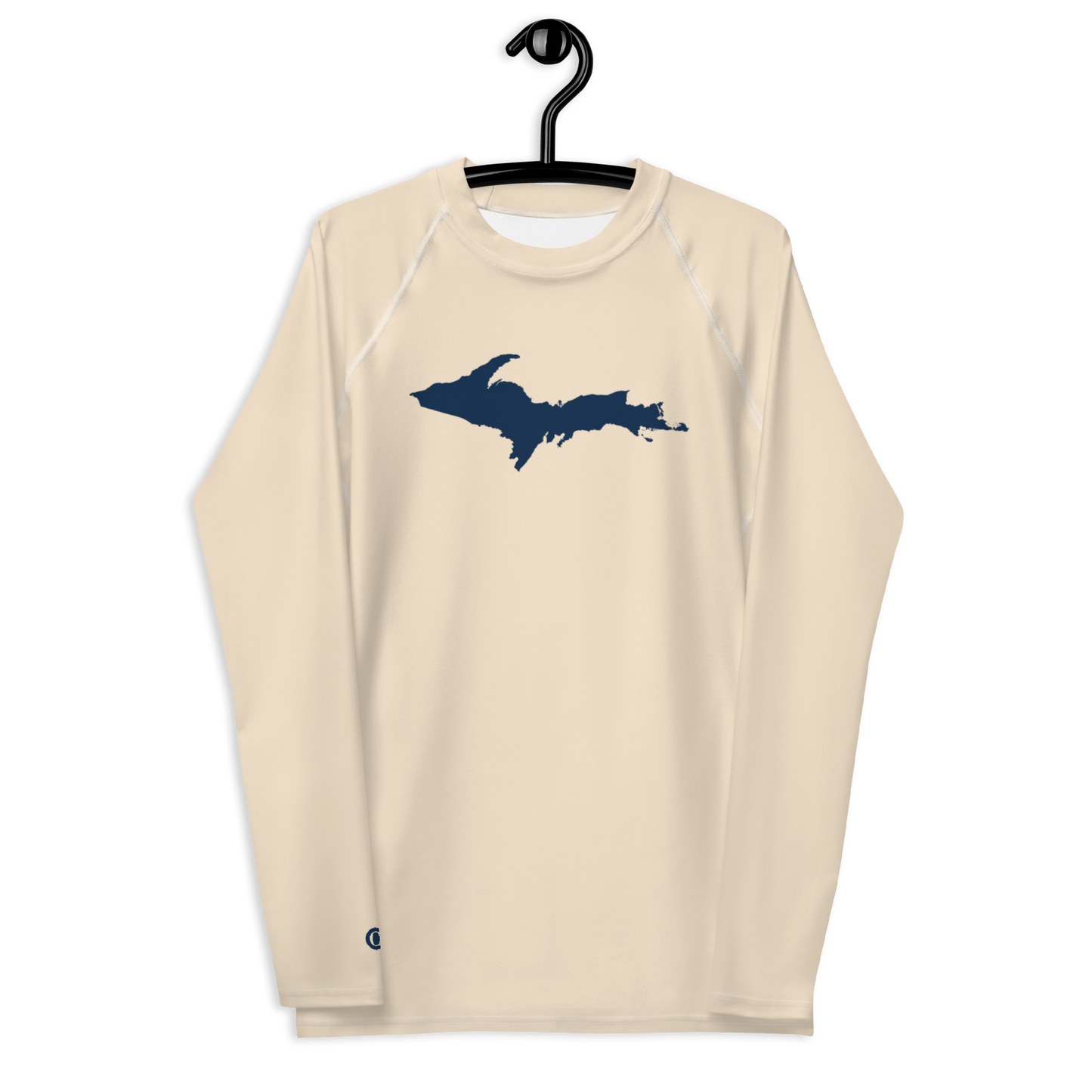 Michigan Upper Peninsula Rash Guard (w/ UP Outline) | Men's - Champagne White