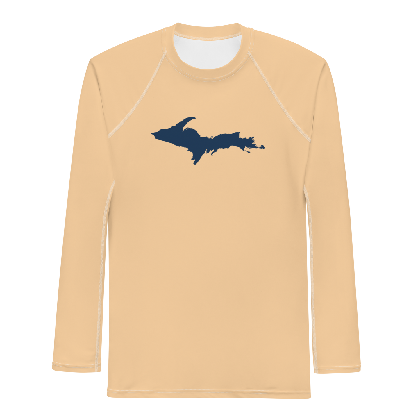 Michigan Upper Peninsula Rash Guard (w/ UP Outline) | Men's - Pale Apricot