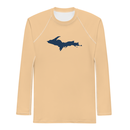 Michigan Upper Peninsula Rash Guard (w/ UP Outline) | Men's - Pale Apricot