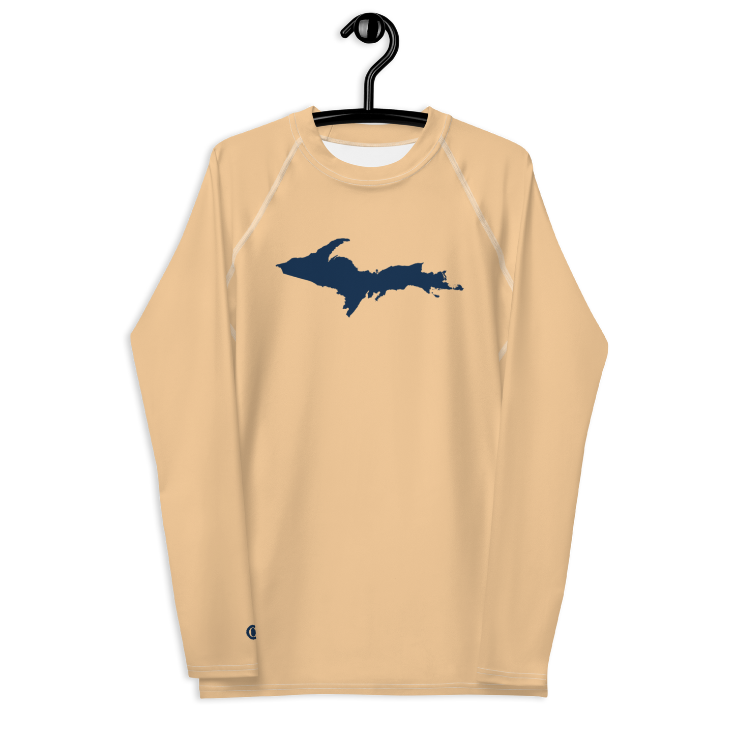 Michigan Upper Peninsula Rash Guard (w/ UP Outline) | Men's - Pale Apricot