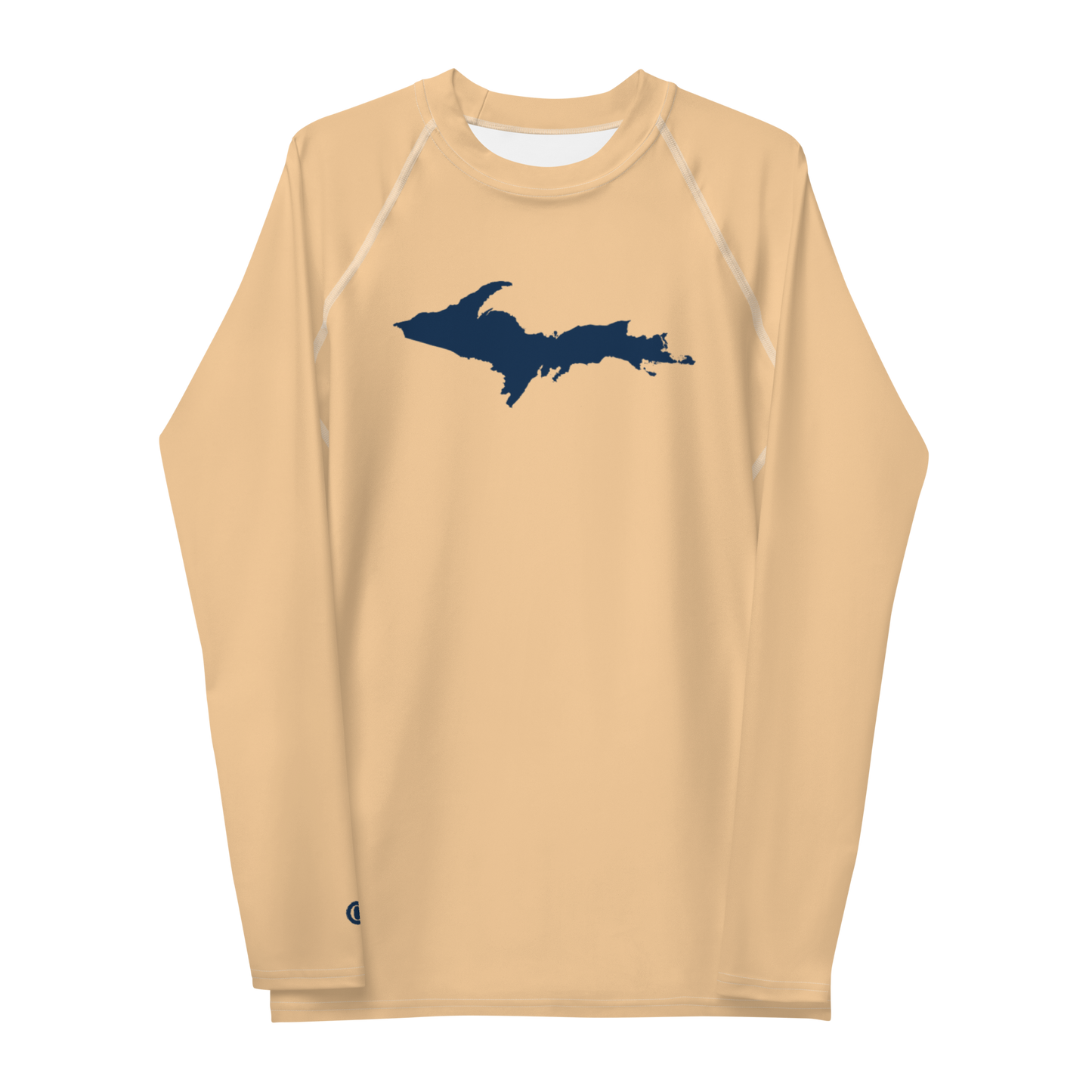 Michigan Upper Peninsula Rash Guard (w/ UP Outline) | Men's - Pale Apricot