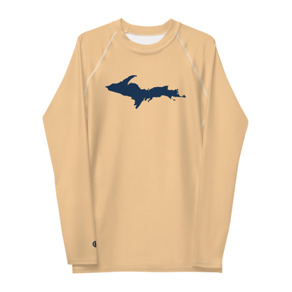 Michigan Upper Peninsula Rash Guard (w/ UP Outline) | Men's - Pale Apricot