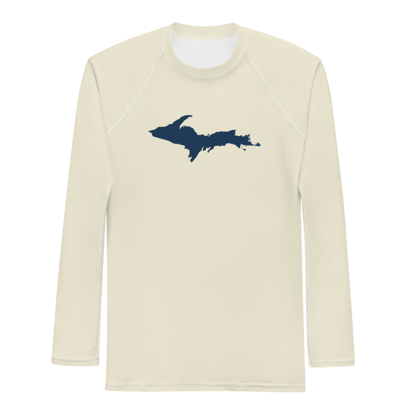 Michigan Upper Peninsula Rash Guard (w/ UP Outline) | Men's - Ivory