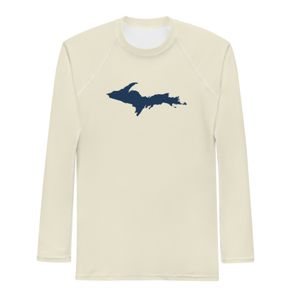 Michigan Upper Peninsula Rash Guard (w/ UP Outline) | Men's - Ivory