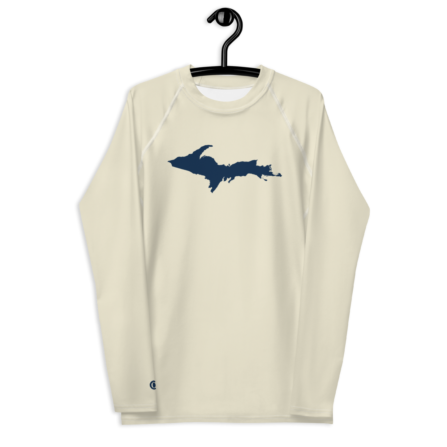 Michigan Upper Peninsula Rash Guard (w/ UP Outline) | Men's - Ivory