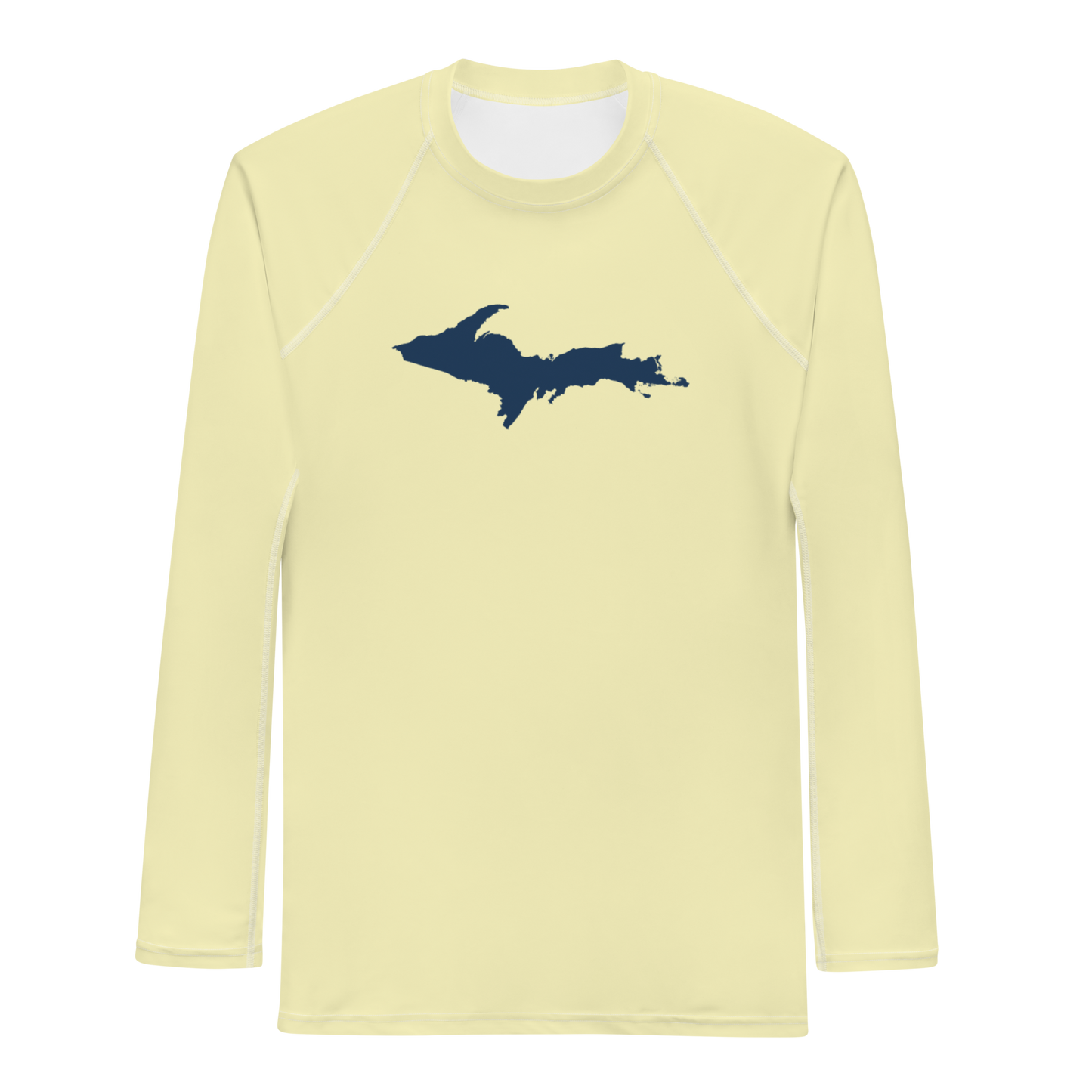 Michigan Upper Peninsula Rash Guard (w/ UP Outline) | Men's - Canary Yellow