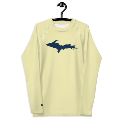 Michigan Upper Peninsula Rash Guard (w/ UP Outline) | Men's - Canary Yellow