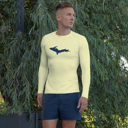 Michigan Upper Peninsula Rash Guard (w/ UP Outline) | Men's - Canary Yellow