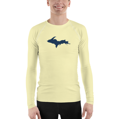 Michigan Upper Peninsula Rash Guard (w/ UP Outline) | Men's - Canary Yellow