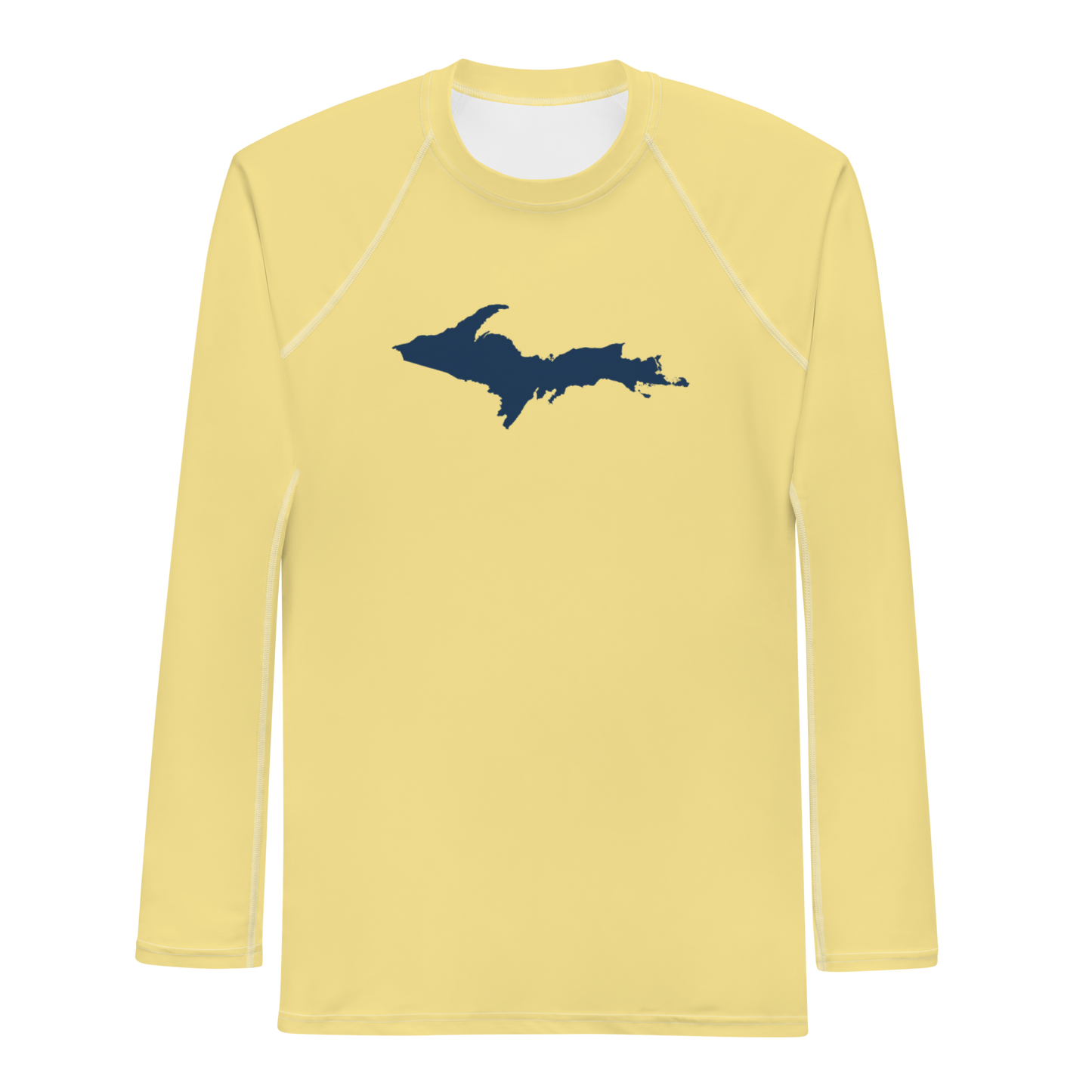 Michigan Upper Peninsula Rash Guard (w/ UP Outline) | Men's - Canary Yellow