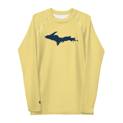 Michigan Upper Peninsula Rash Guard (w/ UP Outline) | Men's - Canary Yellow