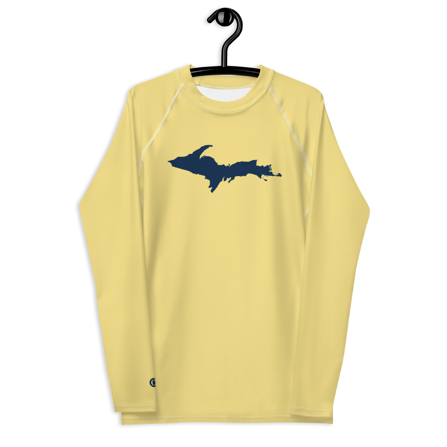 Michigan Upper Peninsula Rash Guard (w/ UP Outline) | Men's - Canary Yellow