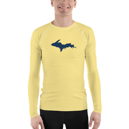 Michigan Upper Peninsula Rash Guard (w/ UP Outline) | Men's - Canary Yellow