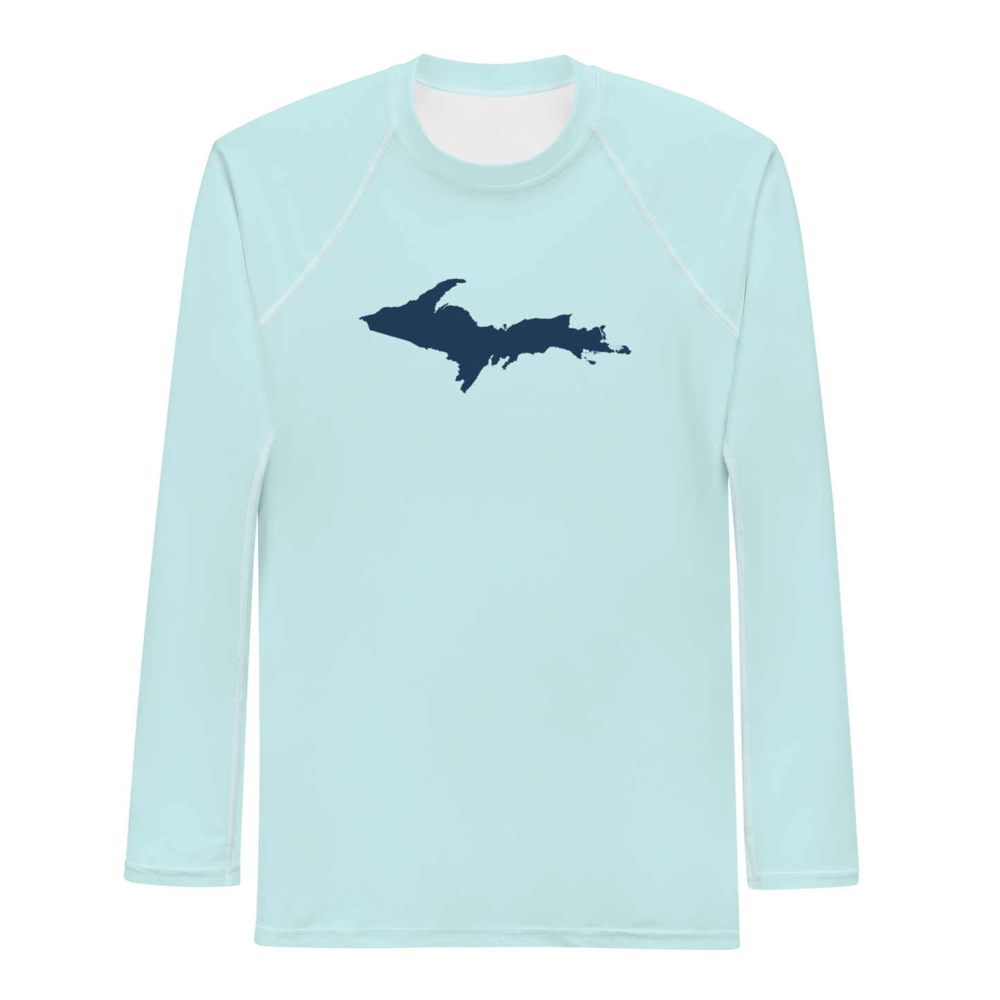 Michigan Upper Peninsula Rash Guard (w/ UP Outline) | Men's - Cyan