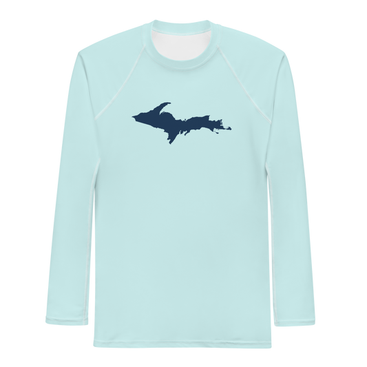 Michigan Upper Peninsula Rash Guard (w/ UP Outline) | Men's - Cyan