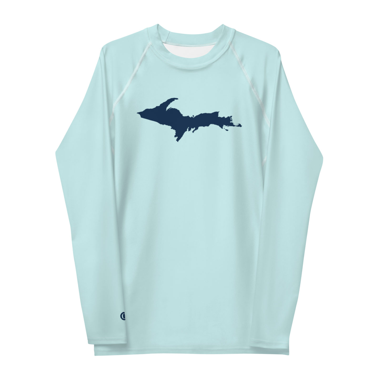 Michigan Upper Peninsula Rash Guard (w/ UP Outline) | Men's - Cyan