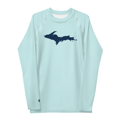 Michigan Upper Peninsula Rash Guard (w/ UP Outline) | Men's - Cyan