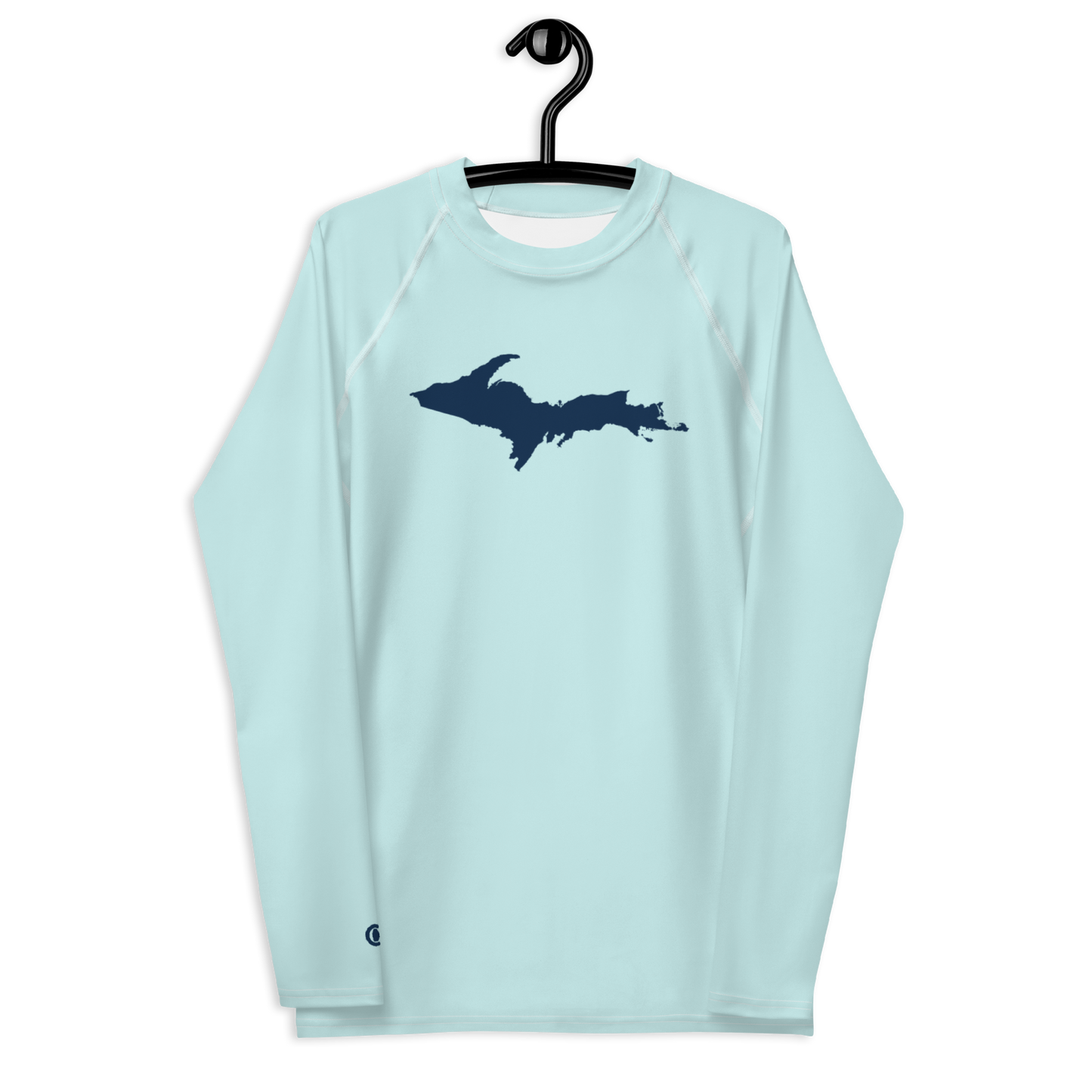 Michigan Upper Peninsula Rash Guard (w/ UP Outline) | Men's - Cyan