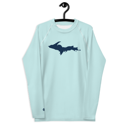 Michigan Upper Peninsula Rash Guard (w/ UP Outline) | Men's - Cyan