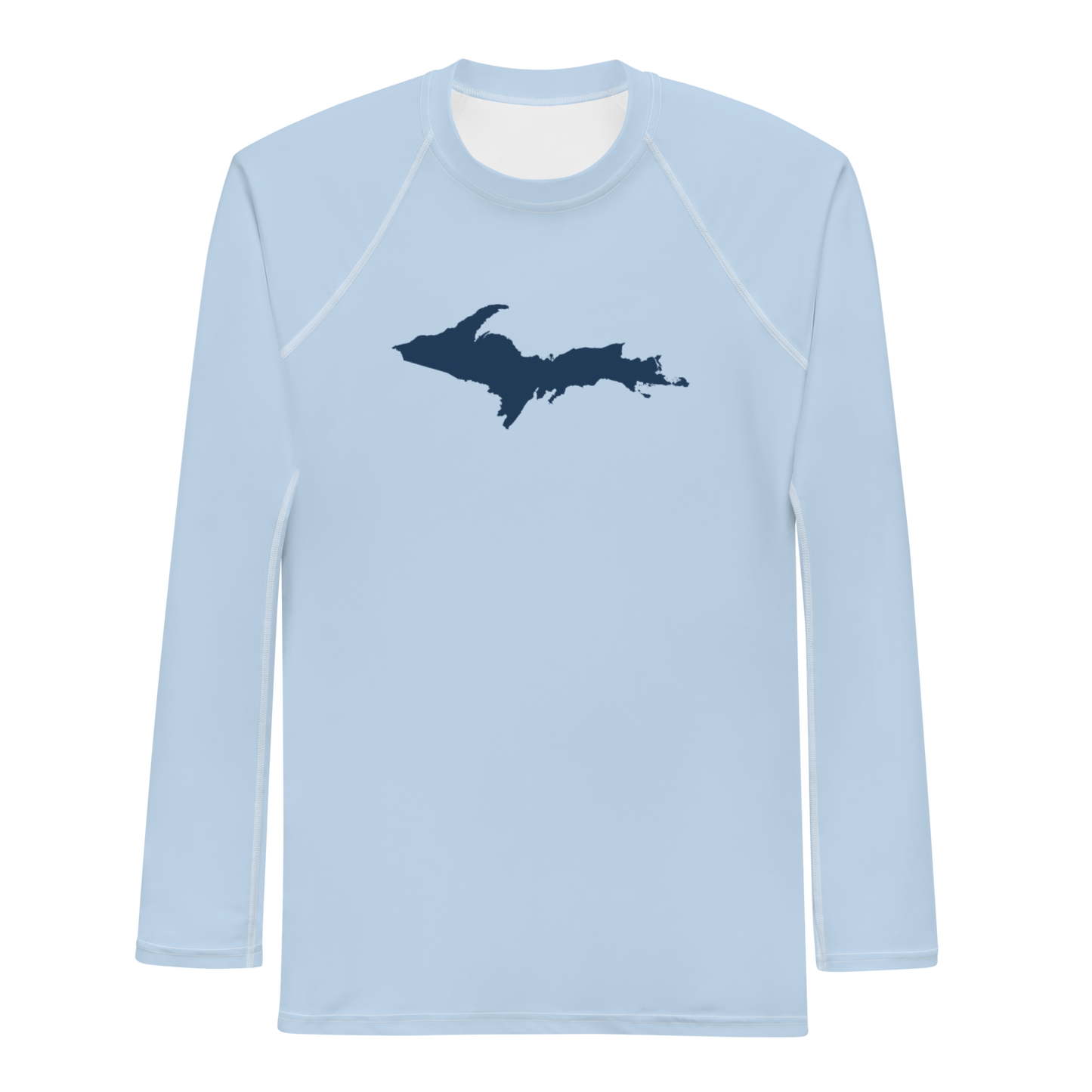 Michigan Upper Peninsula Rash Guard (w/ UP Outline) | Men's - Light Blue