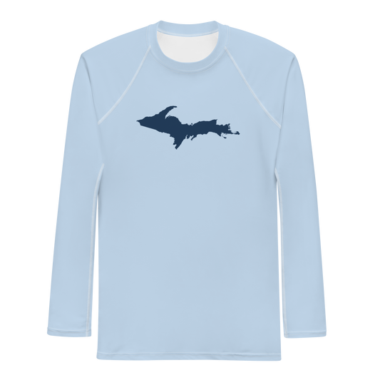 Michigan Upper Peninsula Rash Guard (w/ UP Outline) | Men's - Light Blue