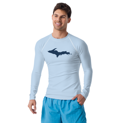 Michigan Upper Peninsula Rash Guard (w/ UP Outline) | Men's - Light Blue