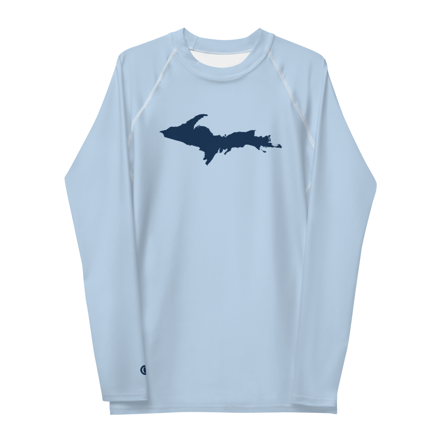 Michigan Upper Peninsula Rash Guard (w/ UP Outline) | Men's - Light Blue