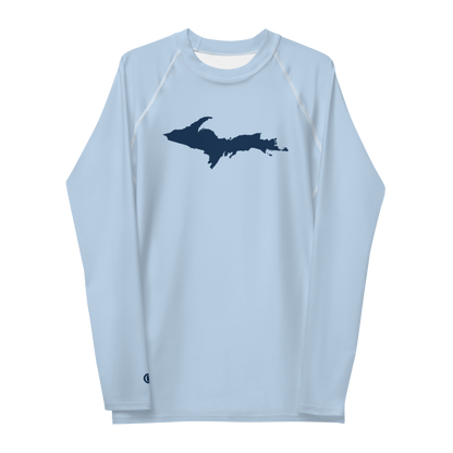 Michigan Upper Peninsula Rash Guard (w/ UP Outline) | Men's - Light Blue