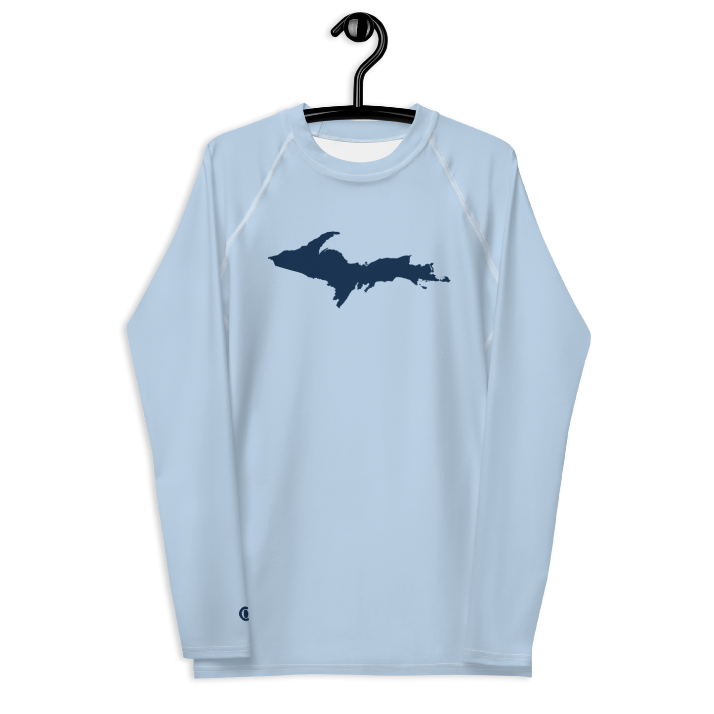 Michigan Upper Peninsula Rash Guard (w/ UP Outline) | Men's - Light Blue