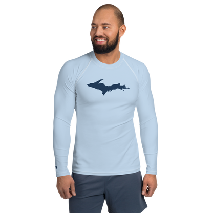 Michigan Upper Peninsula Rash Guard (w/ UP Outline) | Men's - Light Blue