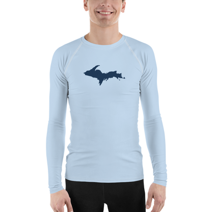 Michigan Upper Peninsula Rash Guard (w/ UP Outline) | Men's - Light Blue