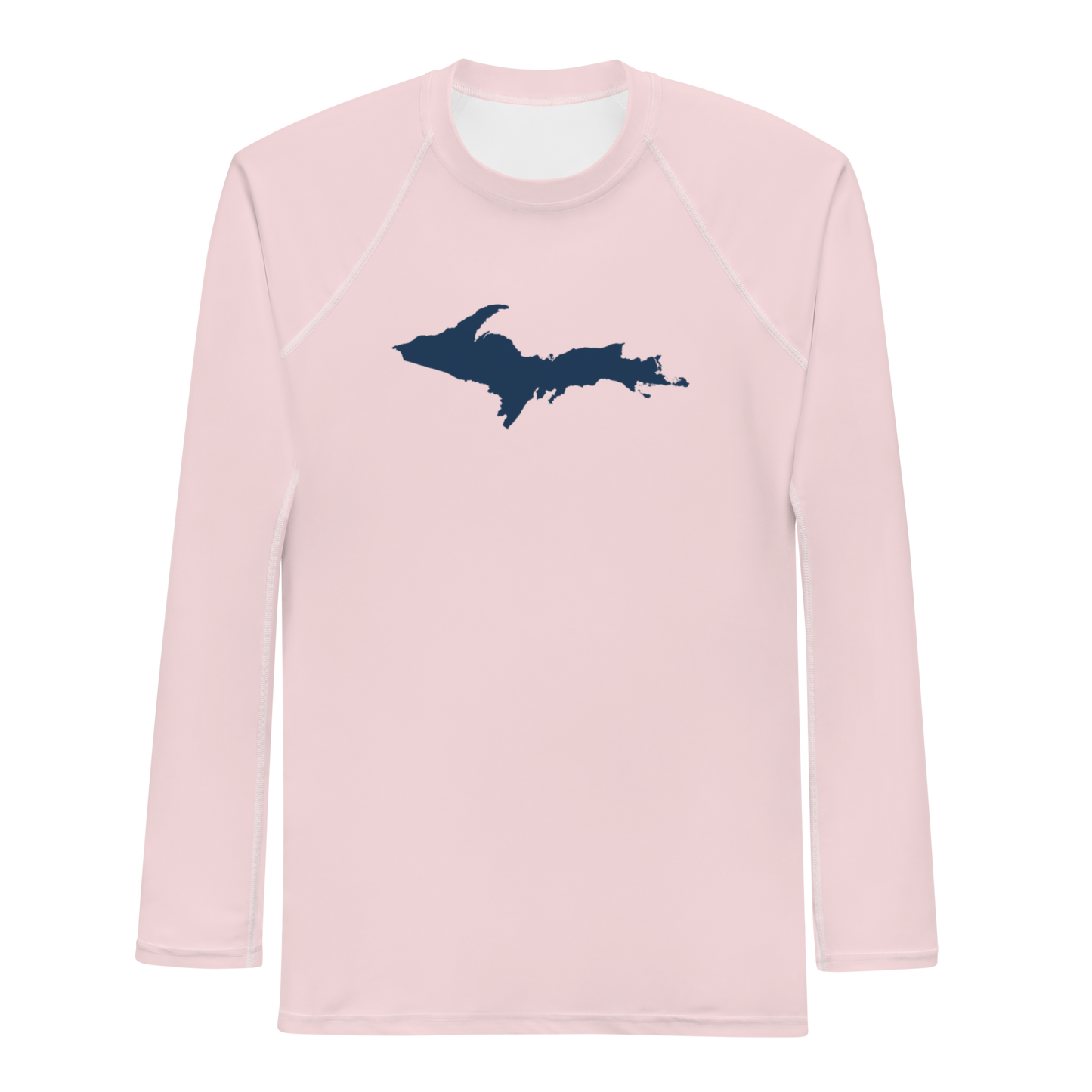 Michigan Upper Peninsula Rash Guard (w/ UP Outline) | Men's - Pale Pink