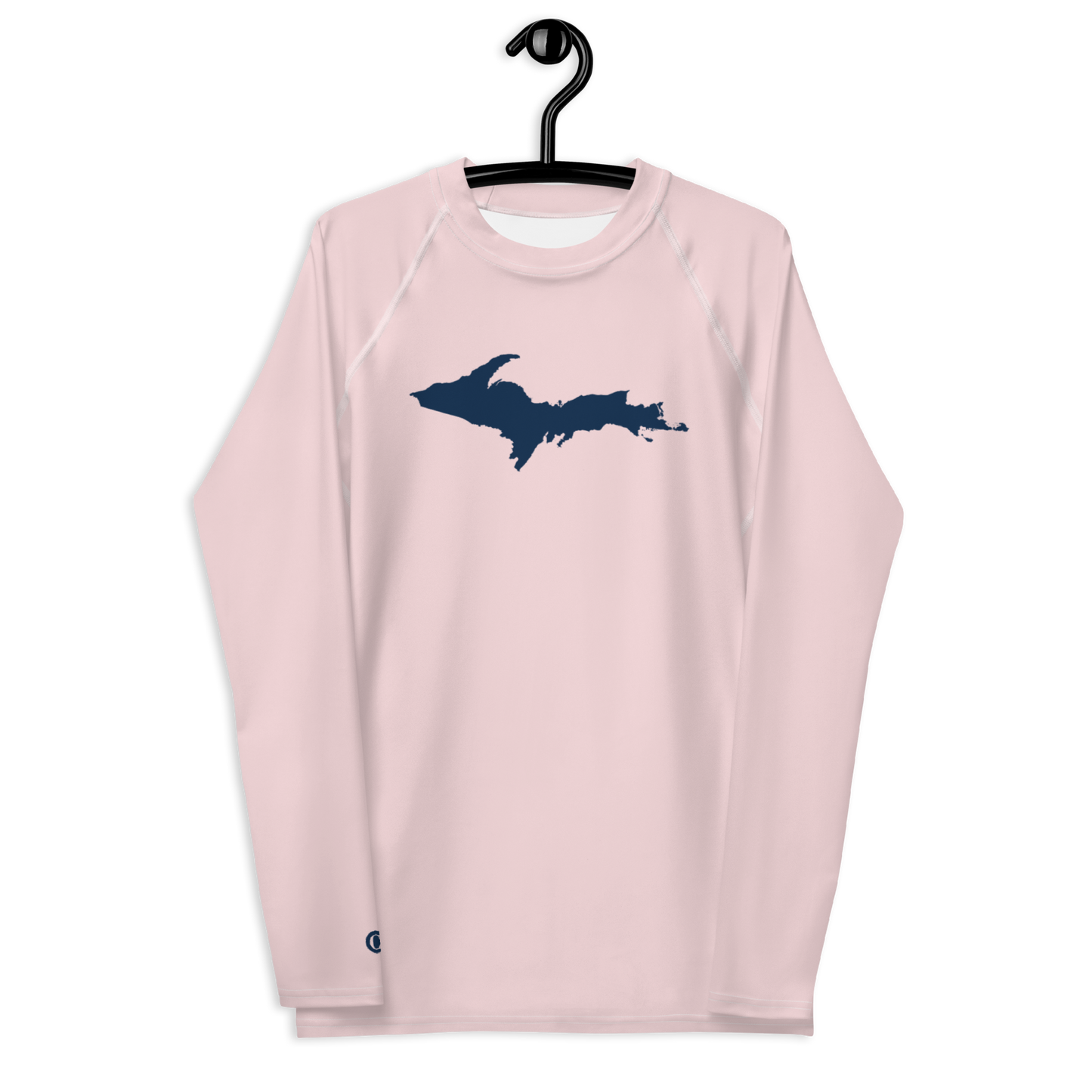 Michigan Upper Peninsula Rash Guard (w/ UP Outline) | Men's - Pale Pink