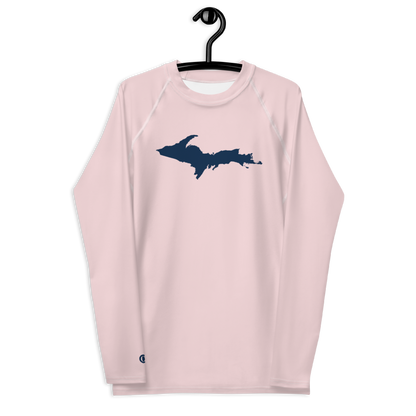 Michigan Upper Peninsula Rash Guard (w/ UP Outline) | Men's - Pale Pink