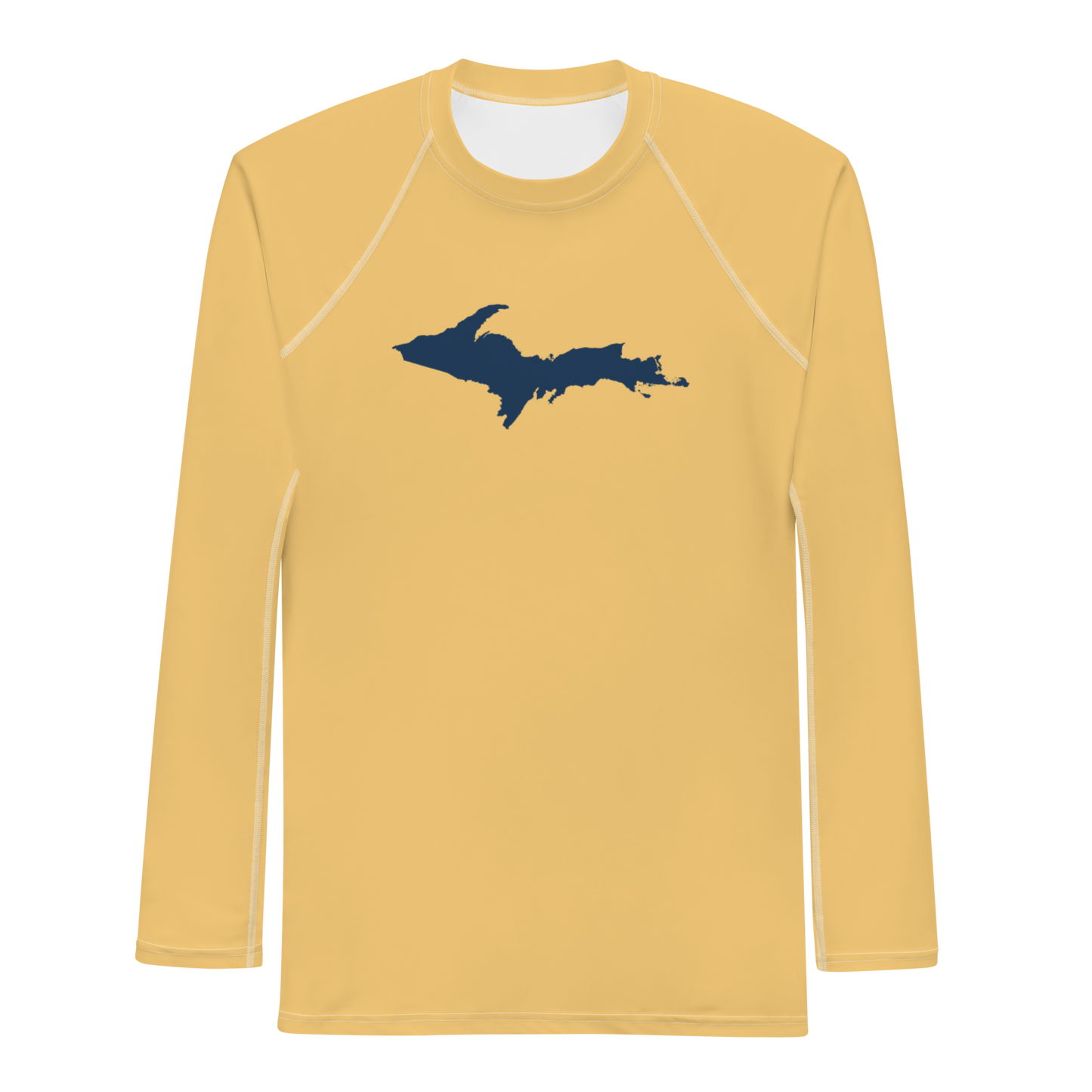 Michigan Upper Peninsula Rash Guard (w/ UP Outline) | Men's - Citrine