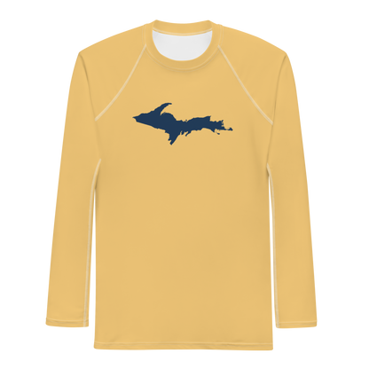 Michigan Upper Peninsula Rash Guard (w/ UP Outline) | Men's - Citrine