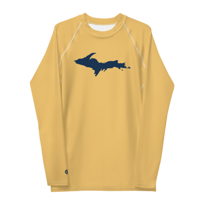 Michigan Upper Peninsula Rash Guard (w/ UP Outline) | Men's - Citrine