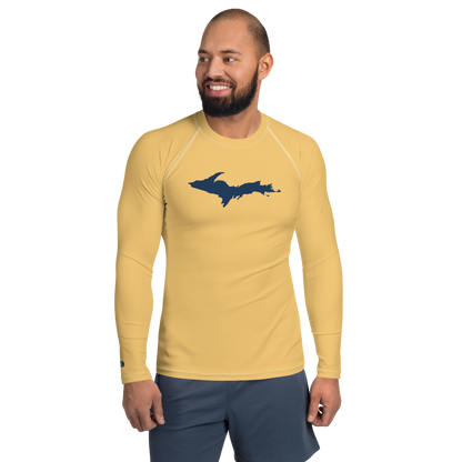 Michigan Upper Peninsula Rash Guard (w/ UP Outline) | Men's - Citrine