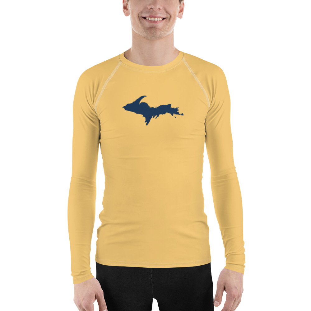 Michigan Upper Peninsula Rash Guard (w/ UP Outline) | Men's - Citrine