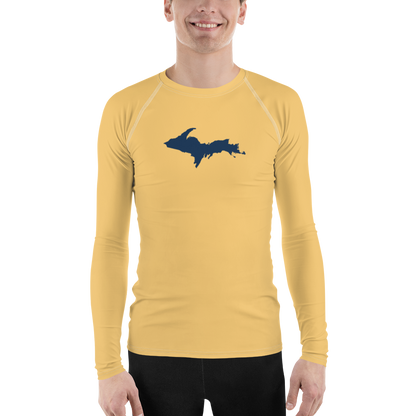 Michigan Upper Peninsula Rash Guard (w/ UP Outline) | Men's - Citrine