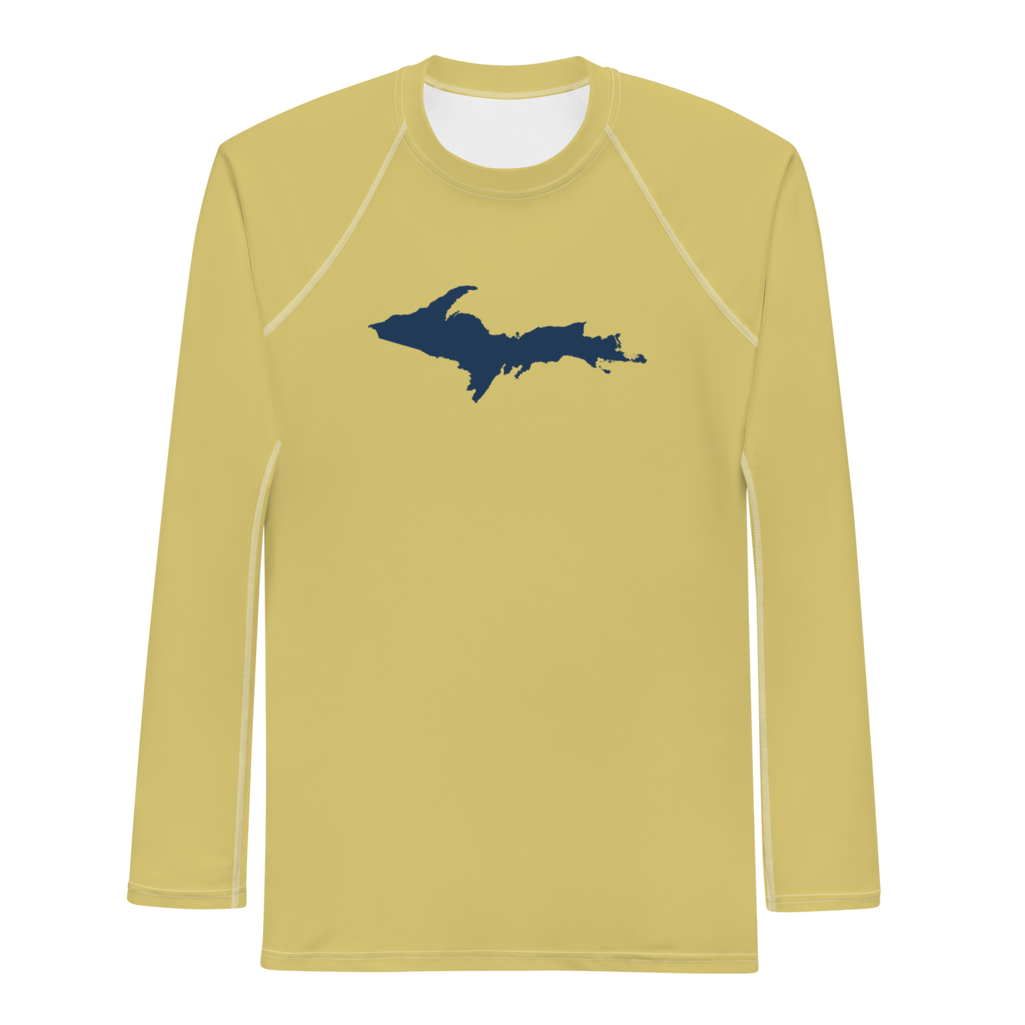 Michigan Upper Peninsula Rash Guard (w/ UP Outline) | Men's - Plum Yellow